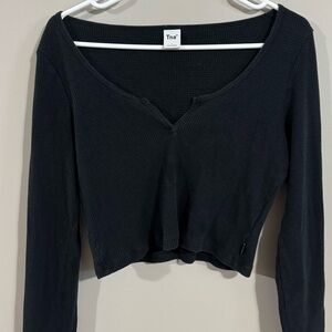 TNA waffle cropped long sleeve